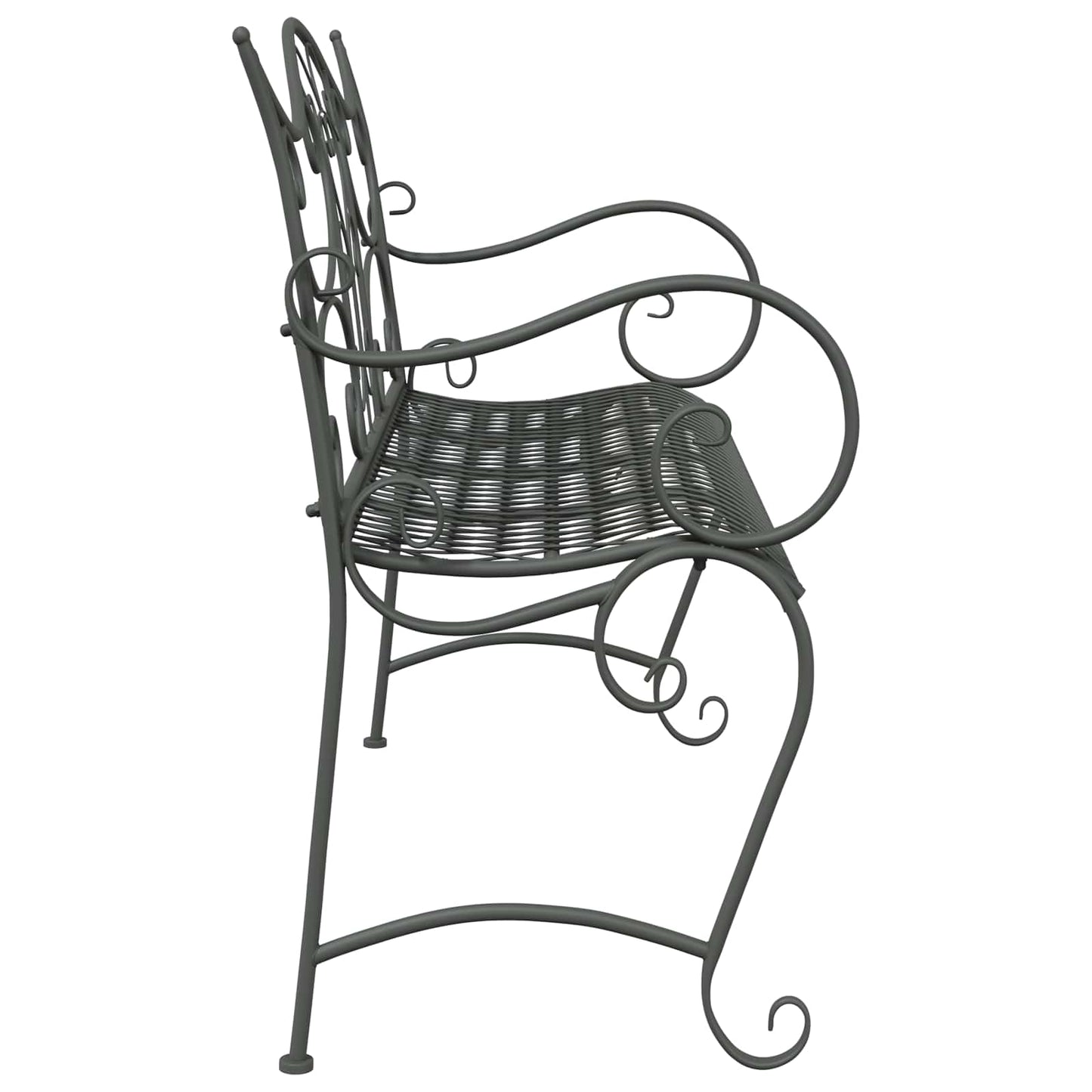 vidaXL Garden Bench 2-Seater 114 x 56.5 x 90 cm Steel Silver Grey