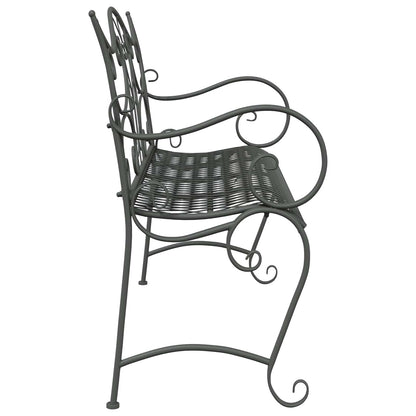 vidaXL Garden Bench 2-Seater 114 x 56.5 x 90 cm Steel Silver Grey