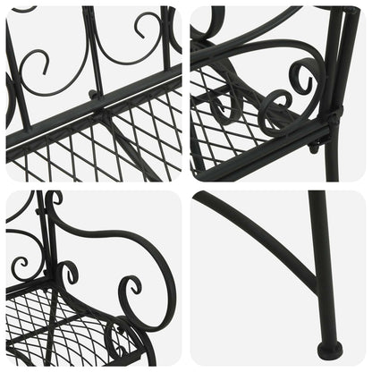 vidaXL Garden Bench 2-Seater 114 x 56.5 x 90 cm Steel Black