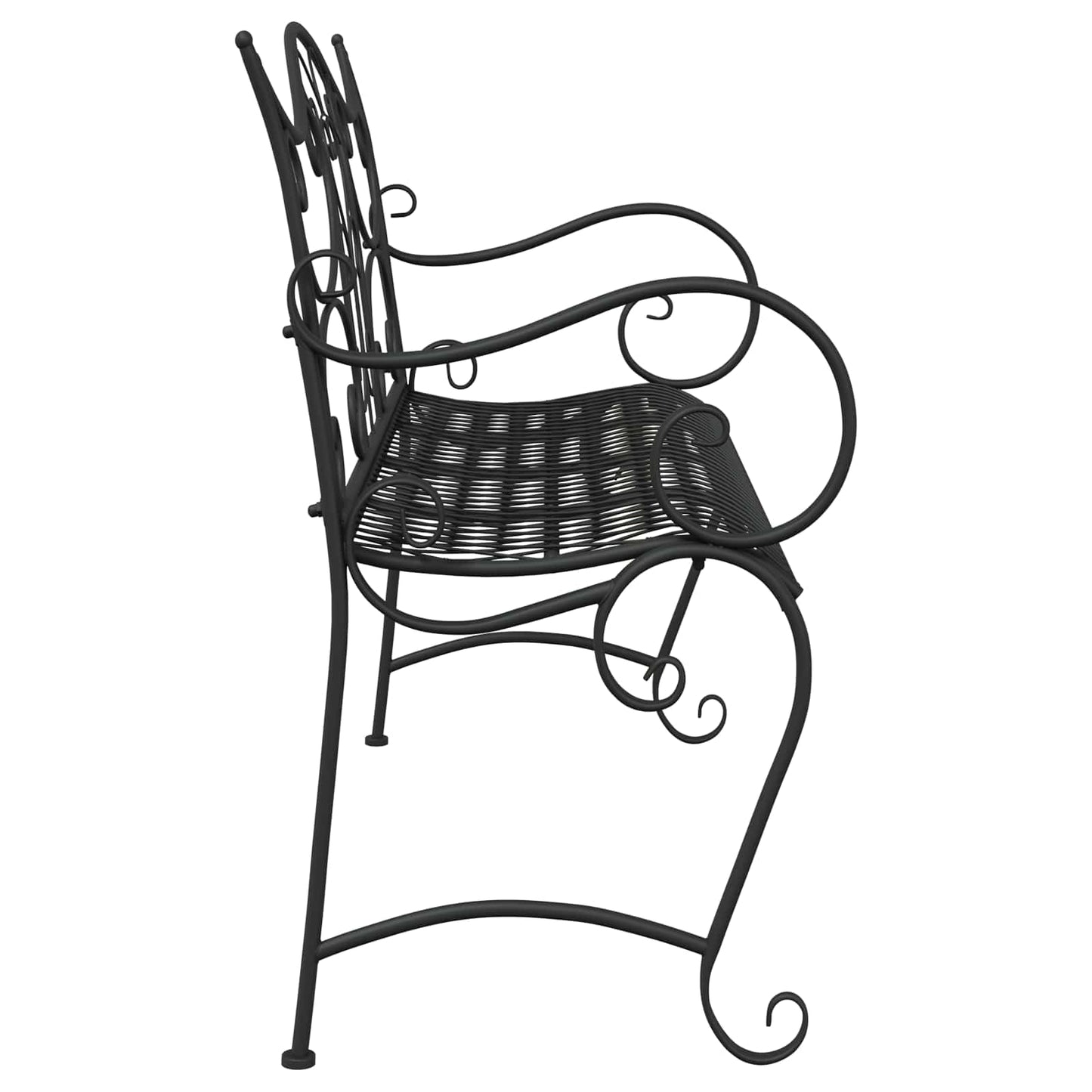 vidaXL Garden Bench 2-Seater 114 x 56.5 x 90 cm Steel Black
