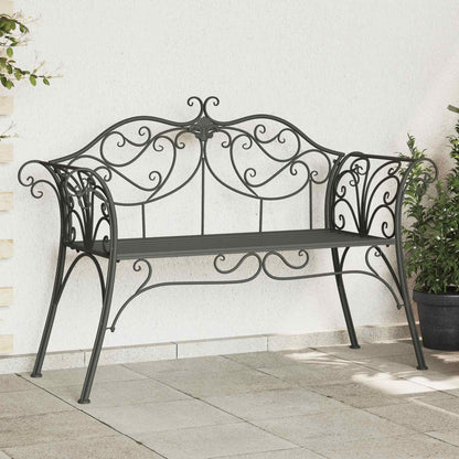 vidaXL Garden Bench 2-Seater 130 x 47 x 90 cm Steel Silver Grey