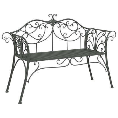 vidaXL Garden Bench 2-Seater 130 x 47 x 90 cm Steel Silver Grey