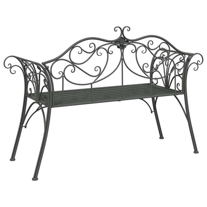 vidaXL Garden Bench 2-Seater 130 x 47 x 90 cm Steel Silver Grey