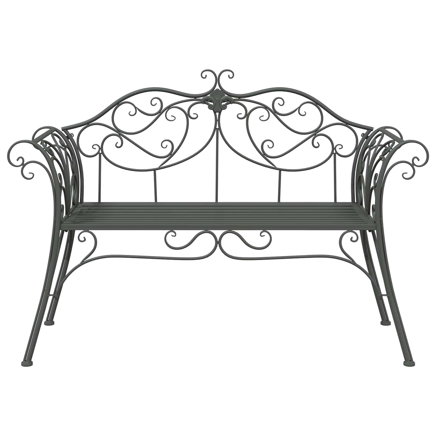 vidaXL Garden Bench 2-Seater 130 x 47 x 90 cm Steel Silver Grey