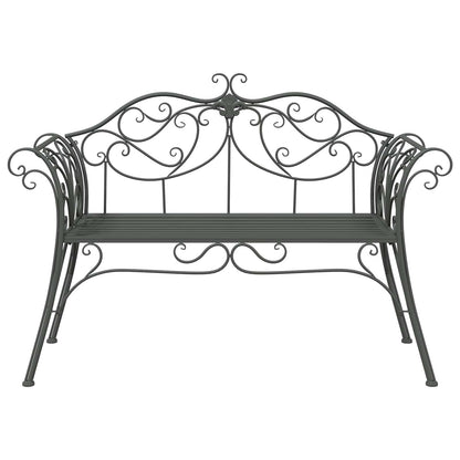 vidaXL Garden Bench 2-Seater 130 x 47 x 90 cm Steel Silver Grey