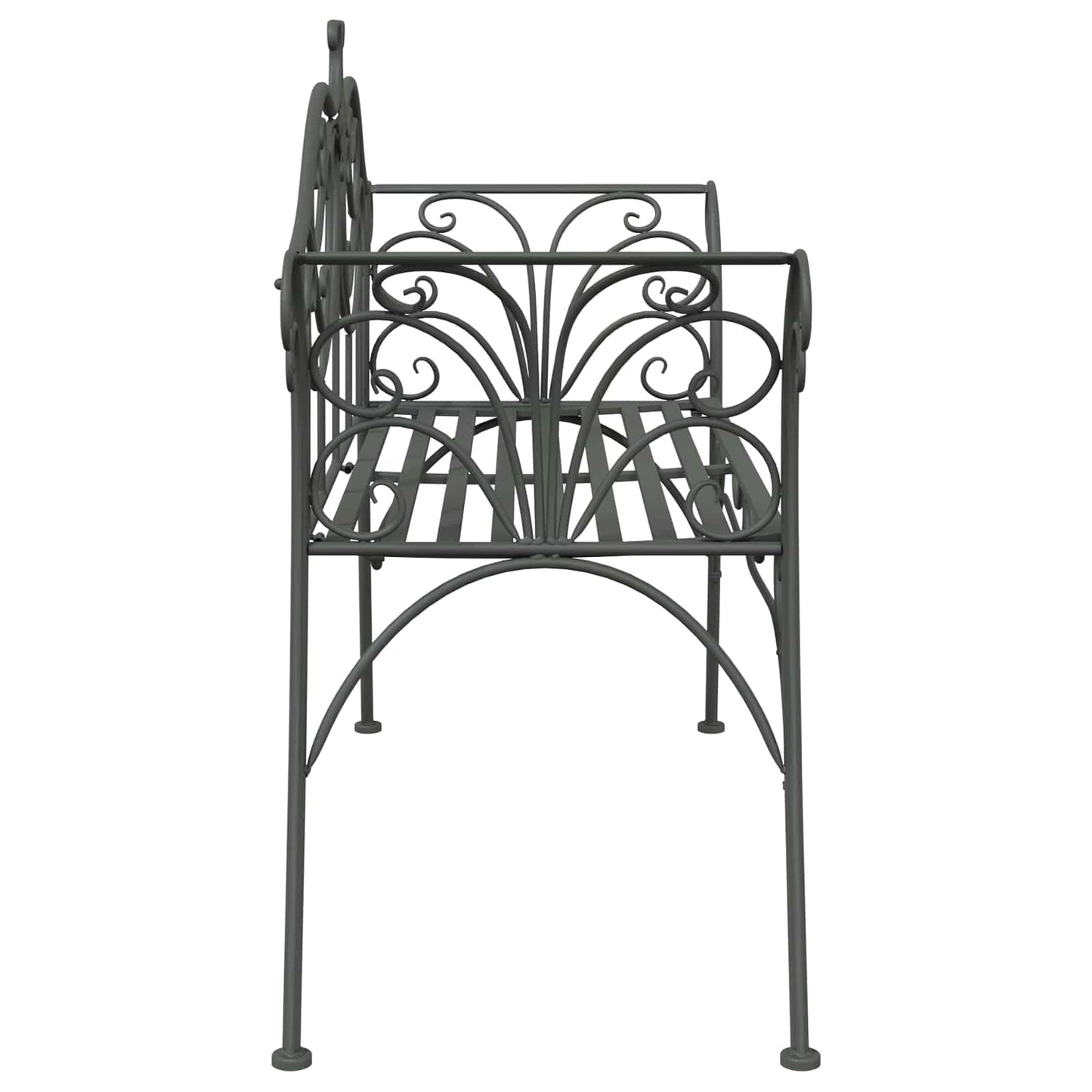 vidaXL Garden Bench 2-Seater 130 x 47 x 90 cm Steel Silver Grey