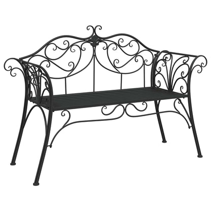 vidaXL Garden Bench 2-Seater 130 x 47 x 90 cm Steel Black