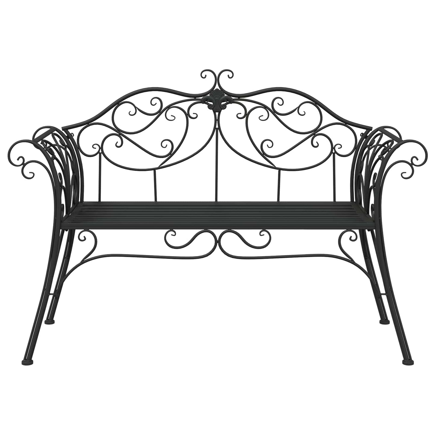 vidaXL Garden Bench 2-Seater 130 x 47 x 90 cm Steel Black