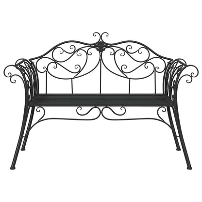 vidaXL Garden Bench 2-Seater 130 x 47 x 90 cm Steel Black