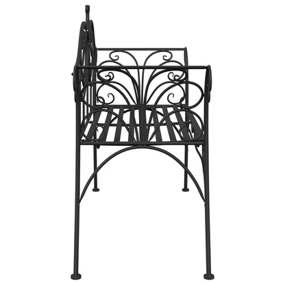 vidaXL Garden Bench 2-Seater 130 x 47 x 90 cm Steel Black