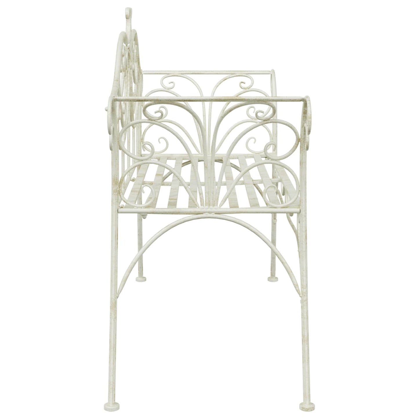vidaXL Garden Bench 2-Seater 130 x 47 x 90 cm Steel Antique White