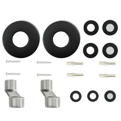 vidaXL Thermostatic Shower System Set Black Stainless Steel 201