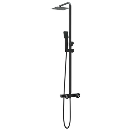 vidaXL Thermostatic Shower System Set Black Stainless Steel 201