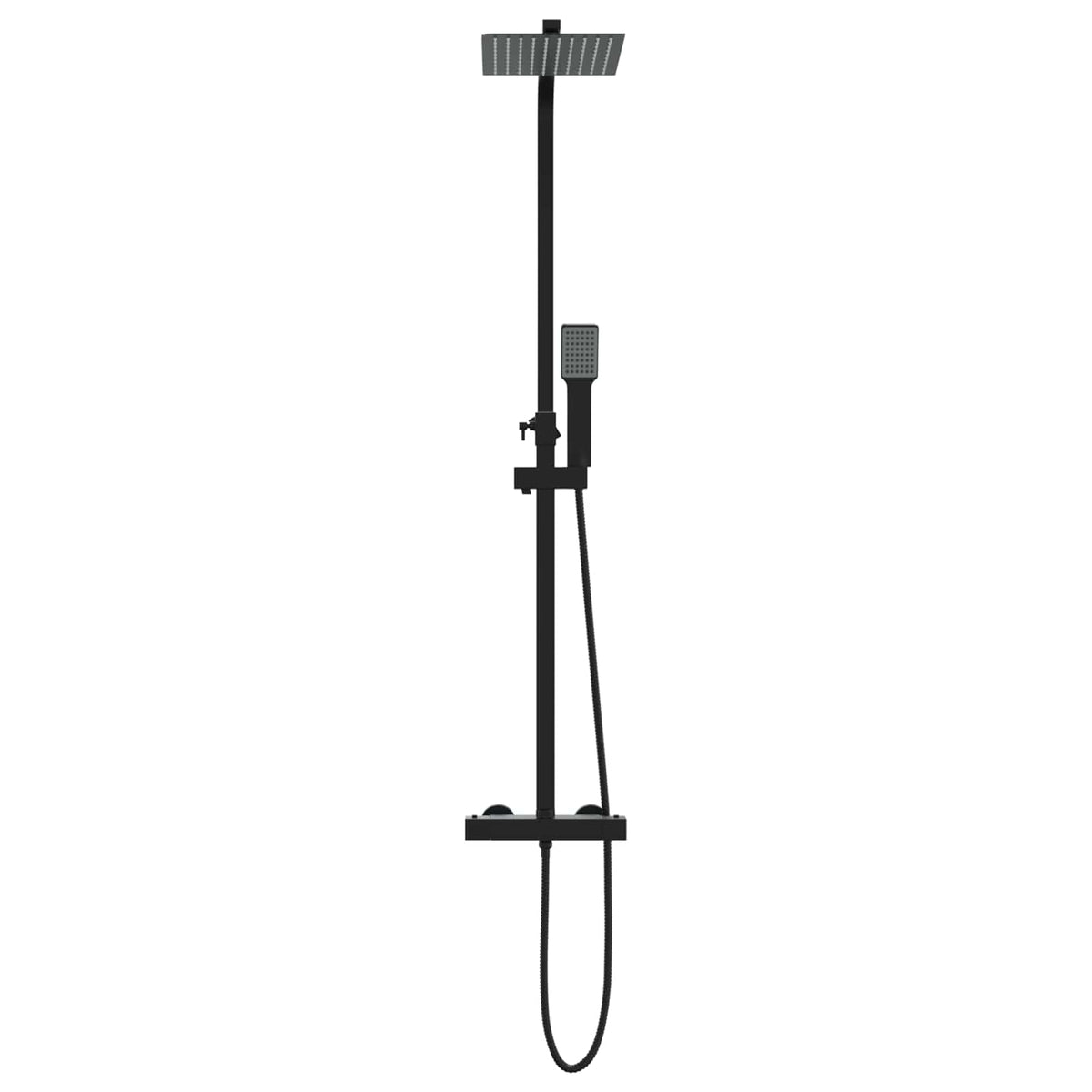 vidaXL Thermostatic Shower System Set Black Stainless Steel 201