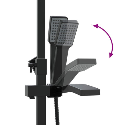 vidaXL Thermostatic Shower System Set Black Stainless Steel 201
