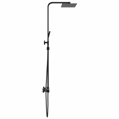 vidaXL Thermostatic Shower System Set Black Stainless Steel 201