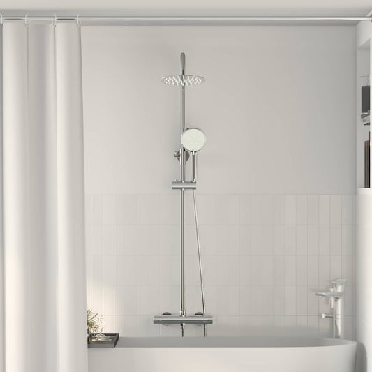 vidaXL Thermostatic Shower System Set Manual Chrome 27 x 43.5 x 83 cm