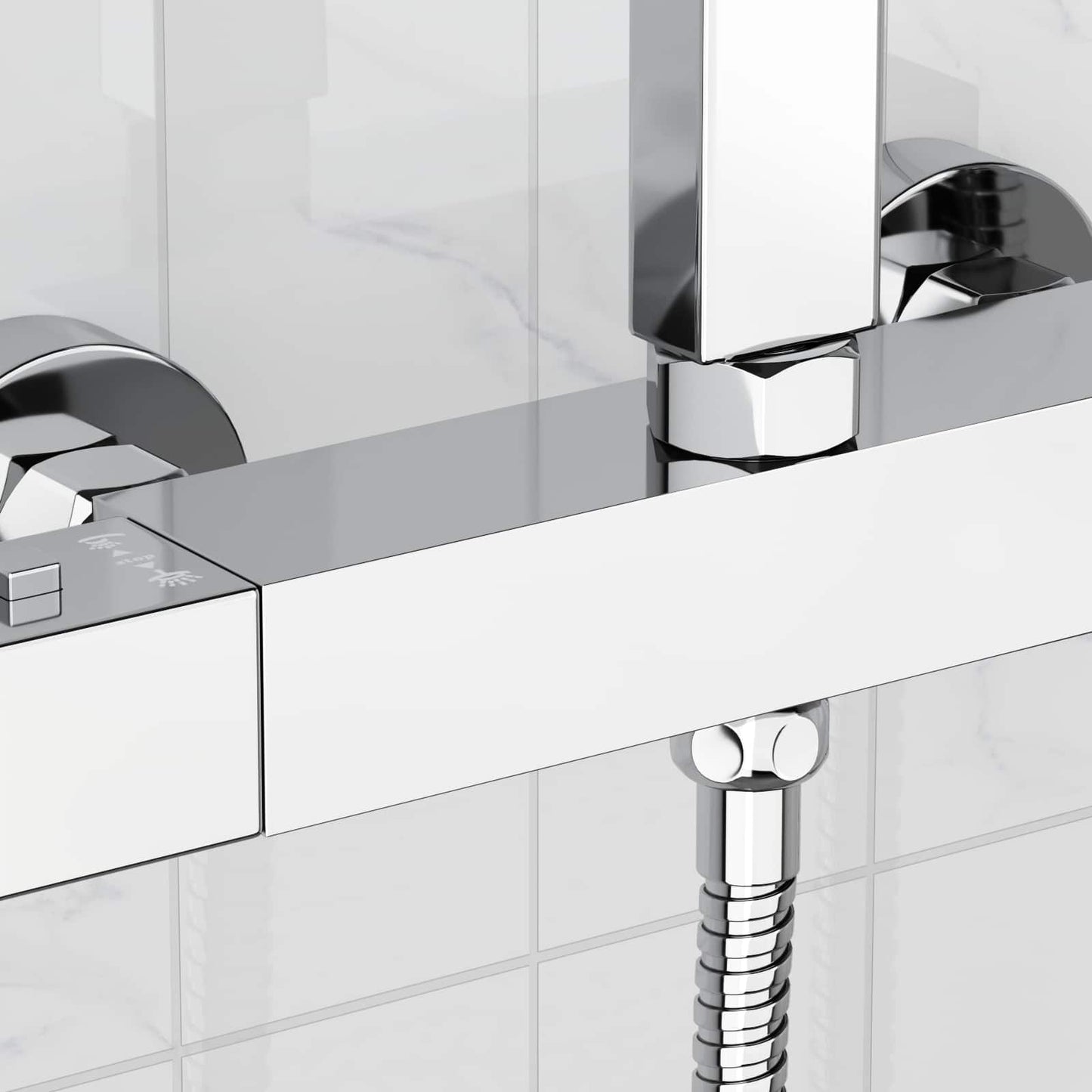 vidaXL Thermostatic Shower Mixer Stainless Steel 201 25.5 x 7 x 6 cm