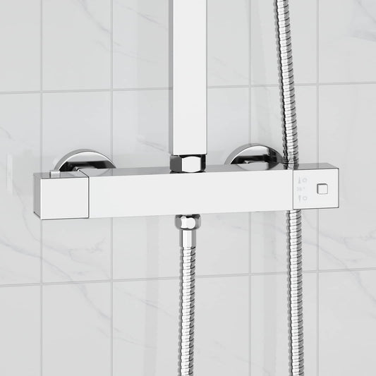 vidaXL Thermostatic Shower Mixer Stainless Steel 201 25.5 x 7 x 6 cm