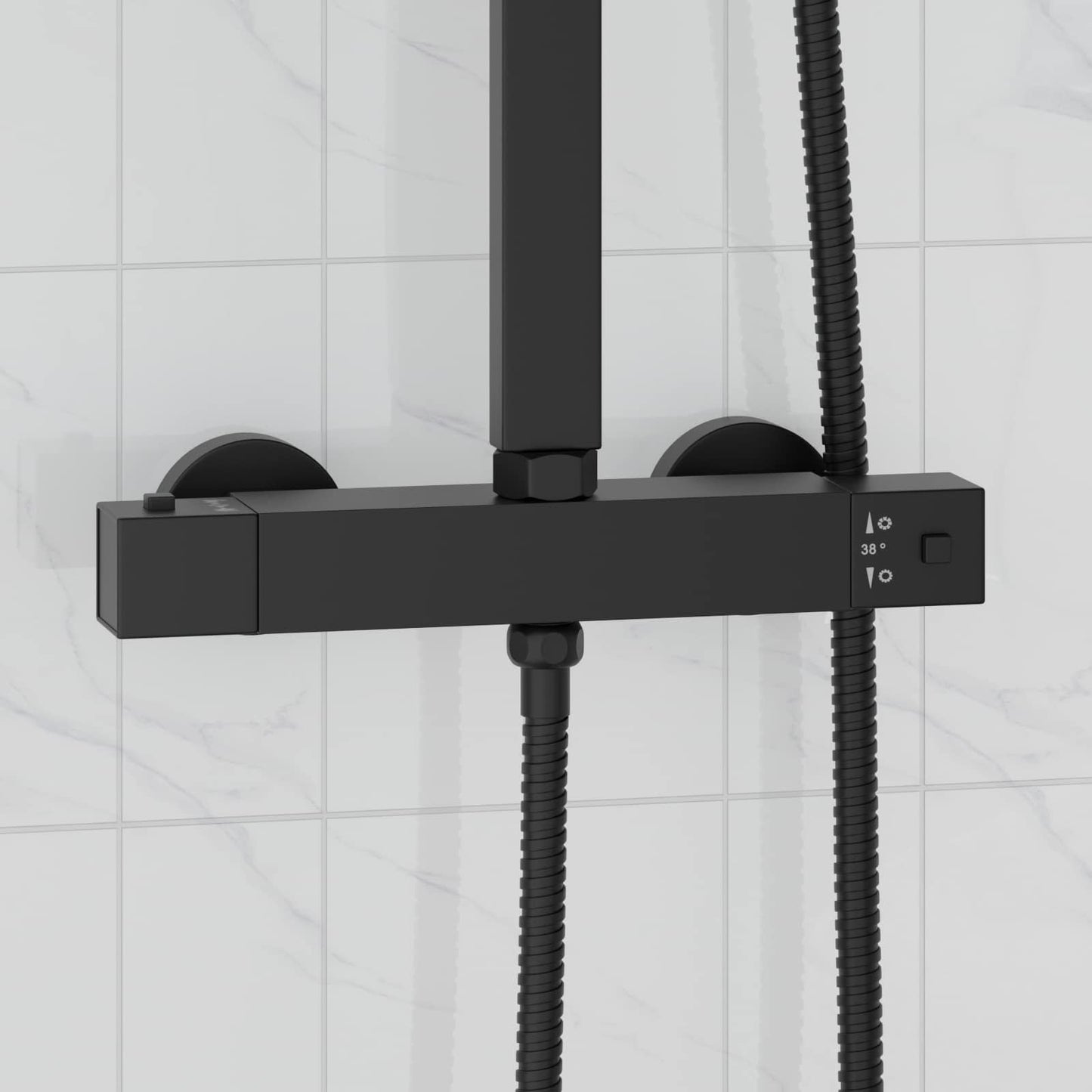 vidaXL Thermostatic Shower Mixer Stainless Steel 201 25.5 x 7 x 6 cm