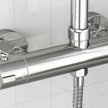 vidaXL Thermostatic Shower Mixer Stainless Steel 201 27 x 8 x 6 cm