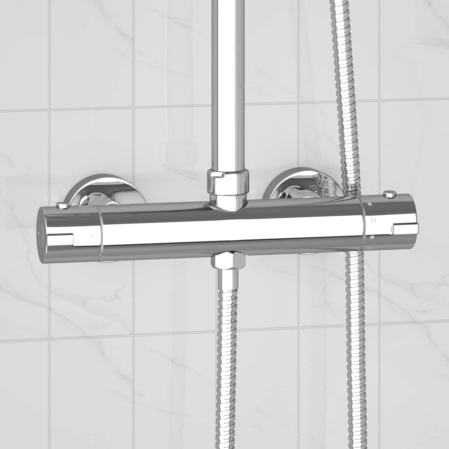 vidaXL Thermostatic Shower Mixer Stainless Steel 201 27 x 8 x 6 cm