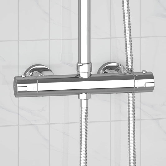 vidaXL Thermostatic Shower Mixer Stainless Steel 201 27 x 8 x 6 cm