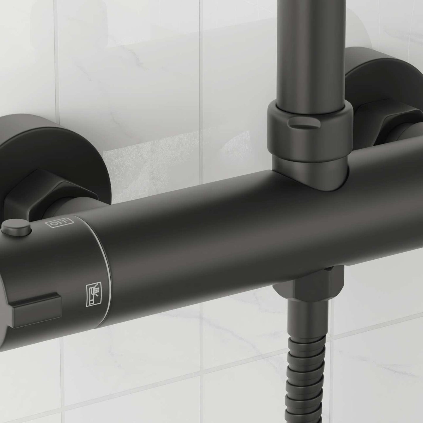 vidaXL Thermostatic Shower Mixer Stainless Steel 201 27 x 8 x 6 cm