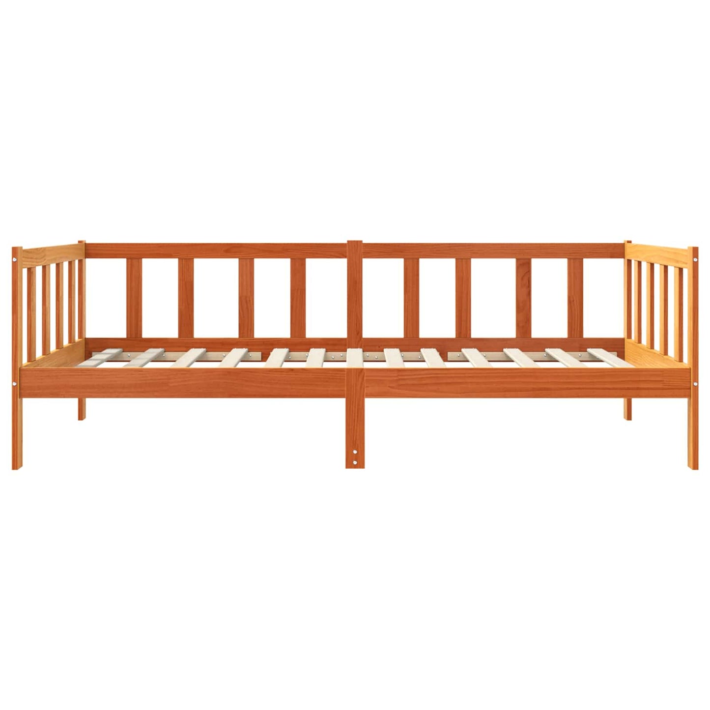 vidaXL Bed Frame with Headboard Wax Brown 90 x 190 cm Solid Pine Wood
