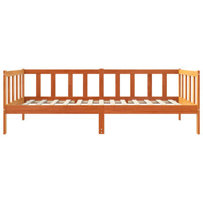 vidaXL Bed Frame with Headboard Wax Brown 90 x 190 cm Solid Pine Wood