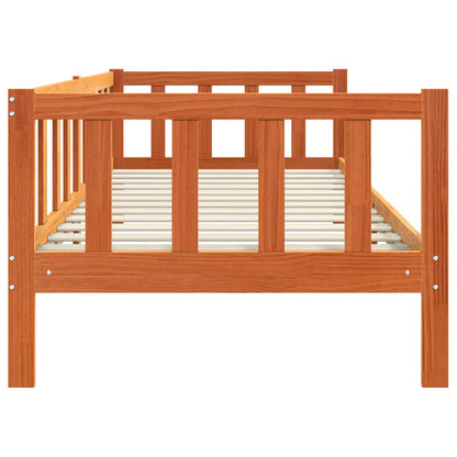 vidaXL Bed Frame with Headboard Wax Brown 90 x 190 cm Solid Pine Wood