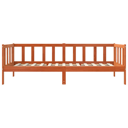 vidaXL Bed Frame with Headboard Wax Brown 80 x 200 cm Solid Pine Wood