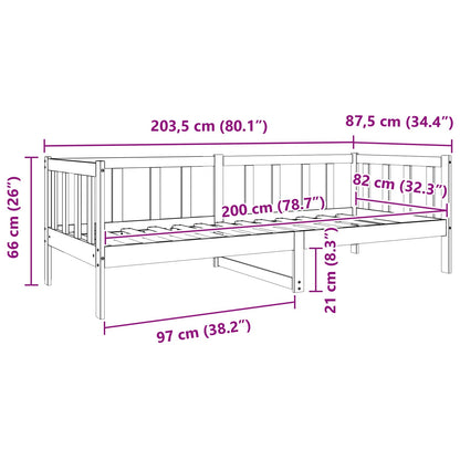 vidaXL Bed Frame with Headboard Wax Brown 80 x 200 cm Solid Pine Wood