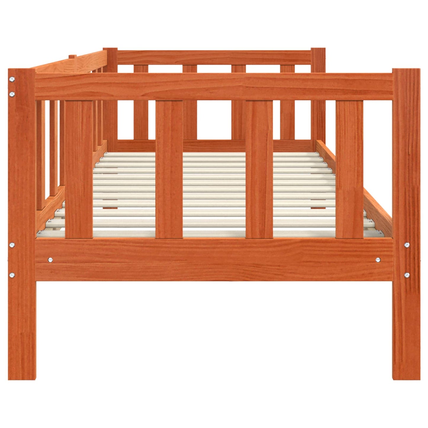 vidaXL Bed Frame with Headboard Wax Brown 90 x 190 cm Solid Pine Wood