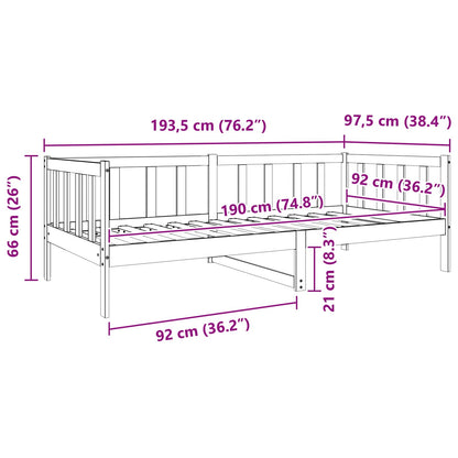 vidaXL Bed Frame with Headboard Wax Brown 90 x 190 cm Solid Pine Wood