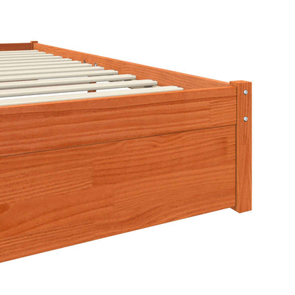 vidaXL Bed Frame Wax Brown 160 x 200 cm Solid Pine Wood