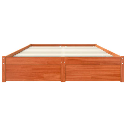 vidaXL Bed Frame Wax Brown 160 x 200 cm Solid Pine Wood