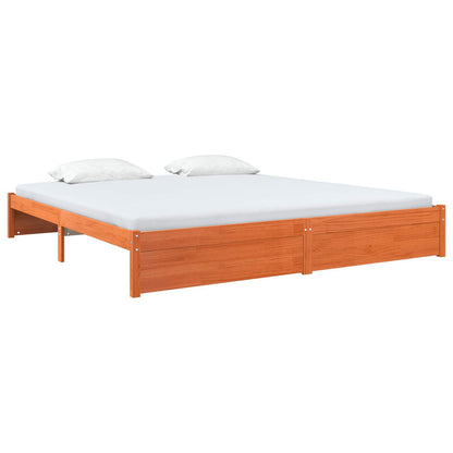 vidaXL Bed Frame Wax Brown 180 x 200 cm Solid Pine Wood