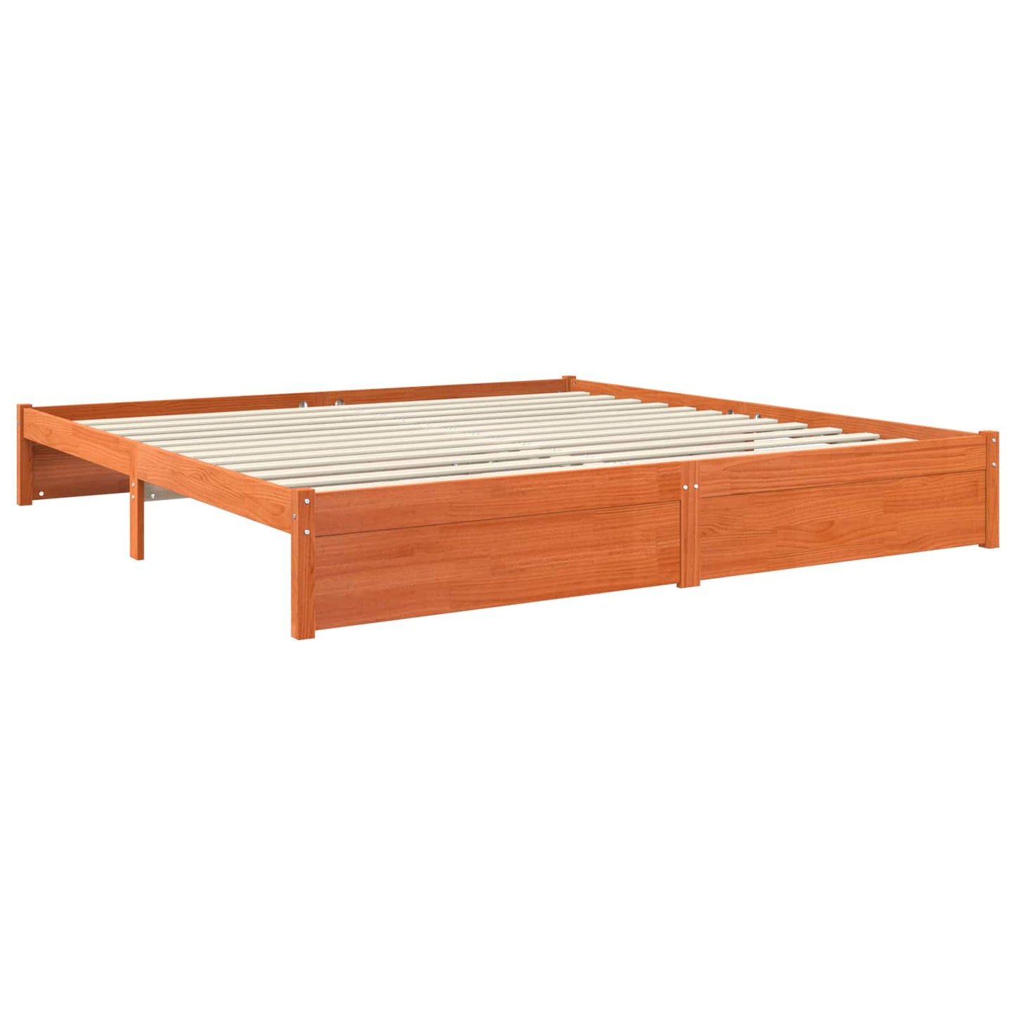vidaXL Bed Frame Wax Brown 180 x 200 cm Solid Pine Wood