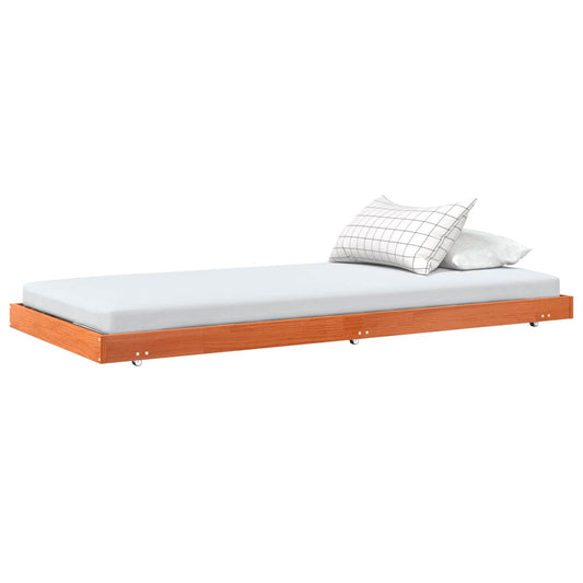 vidaXL Bed Frame Wax Brown 90 x 190 cm Solid Pine Wood