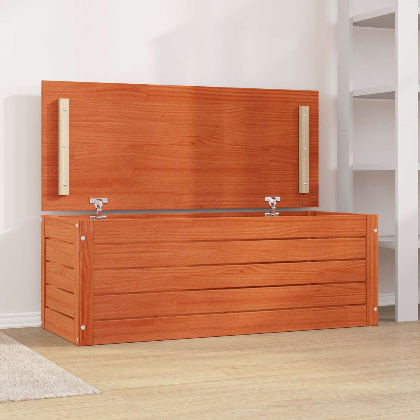 vidaXL Storage Box Wax Brown 109 x 36.5 x 33 cm Solid Pine Wood