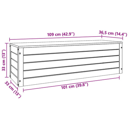 vidaXL Storage Box Wax Brown 109 x 36.5 x 33 cm Solid Pine Wood