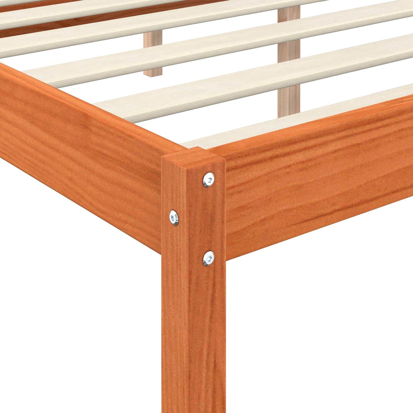 vidaXL Bed Frame with Headboard Wax Brown 200 x 200 cm Solid Pine Wood