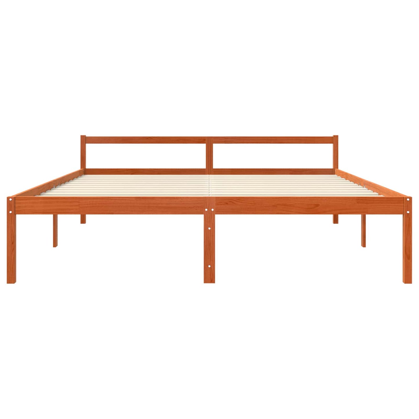 vidaXL Bed Frame with Headboard Wax Brown 200 x 200 cm Solid Pine Wood