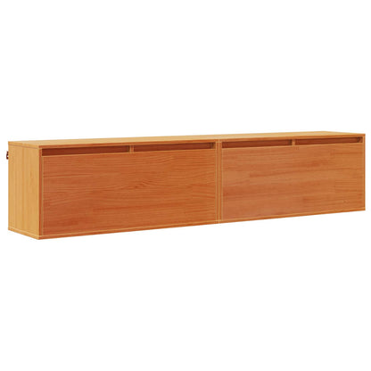 vidaXL Wall Cabinet 2 pcs Wax Brown 80 x 30 x 35 cm Solid Pine Wood