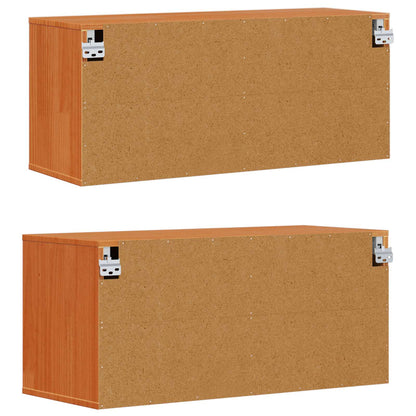 vidaXL Wall Cabinet 2 pcs Wax Brown 80 x 30 x 35 cm Solid Pine Wood