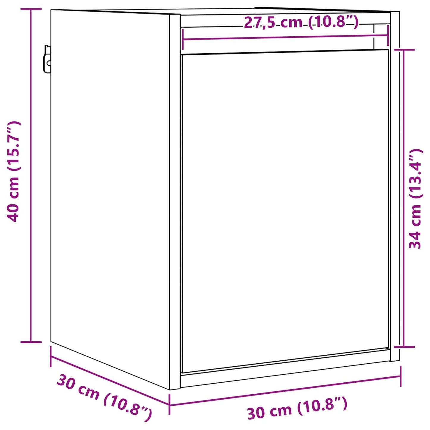 vidaXL Wall Cabinet Wax Brown 30 x 30 x 40 cm Solid Pine Wood