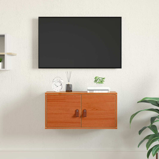 vidaXL Wall Cabinet Wax Brown 60 x 30 x 30 cm Solid Pine Wood