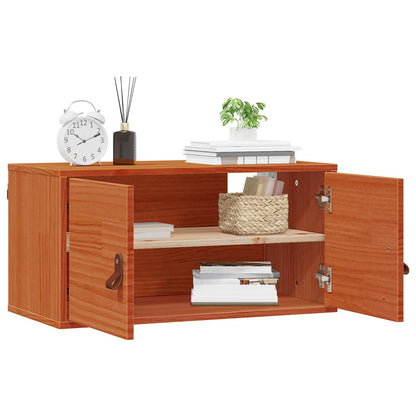 vidaXL Wall Cabinet 2 pcs Wax Brown 60 x 30 x 30 cm Solid Pine Wood