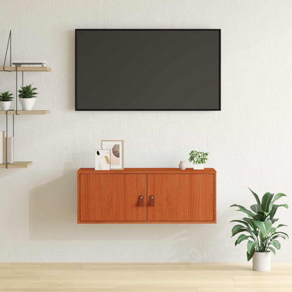 vidaXL Wall Cabinet Wax Brown 80 x 30 x 30 cm Solid Pine Wood